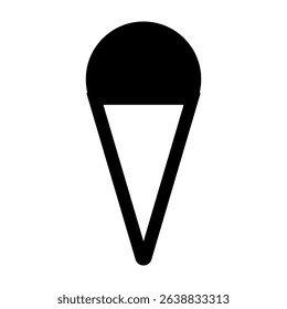 Simple ice cream cone icon for summer