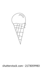 A Simple Ice Cream cone Line art Design