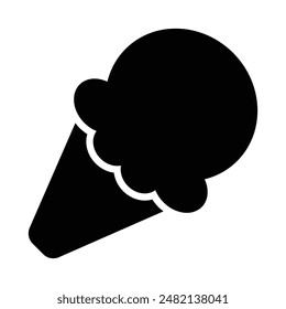 Simple Ice Cream glyph icon. The icon can be used for websites, print templates, presentation templates, illustrations, etc