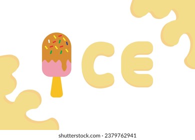 simple ice cream illustration design for banner