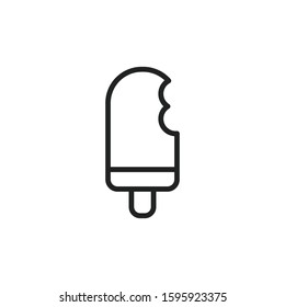Simple ice cream line icon. Stroke pictogram. Vector illustration isolated on a white background. Premium quality symbol. Vector sign for mobile app and web sites.