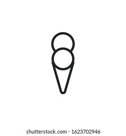 Simple ice cream line icon. Stroke pictogram. Vector illustration isolated on a white background. Premium quality symbol. Vector sign for mobile app and web sites.