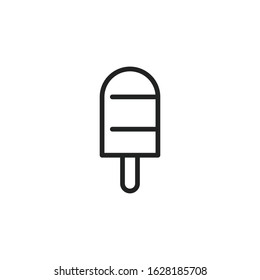 Simple ice cream line icon. Stroke pictogram. Vector illustration isolated on a white background. Premium quality symbol. Vector sign for mobile app and web sites.