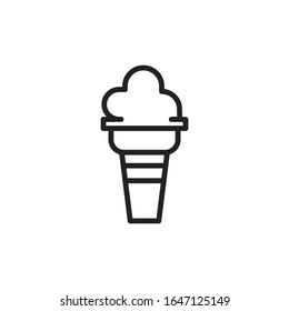 Icono simple de línea de helado. Pictograma de trazo. Ilustración vectorial aislada en un fondo blanco. Símbolo de calidad superior. Signo de vector para aplicaciones móviles y sitios web.