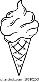 Einfaches Eiszeilensymbol, doodle Vektorgrafik . Vektorgrafik
