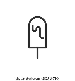 Simple ice cream line icon. Premium symbol in stroke style. Design of ice cream icon. Vector illustration.