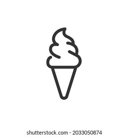 Simple ice cream line icon. Premium symbol in stroke style. Design of ice cream icon. Vector illustration.