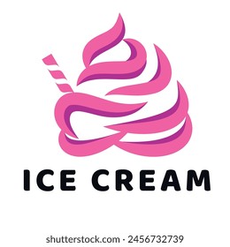 Simple Ice Cream Logo Design Template.