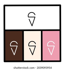 Simple Ice Cream Logo. Variant Menu. Chocolate, vanilla, Strawberry