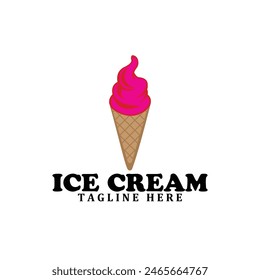 Simple ice cream premium logo vector illustration template design