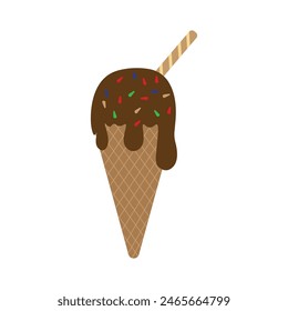 Simple ice cream premium logo vector illustration template design