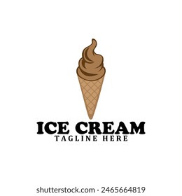 Einfache Eiscreme Premium Logo Vektorillustration Vorlage Design