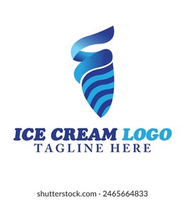 Einfache Eiscreme Premium Logo Vektorillustration Vorlage Design