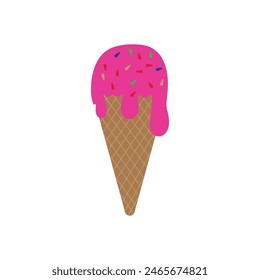 Diseño de Plantilla de Ilustración vectorial de logotipo premium de helado simple
