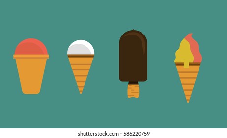 Simple ice cream set