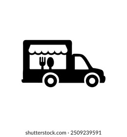Un simple icono de camioneta de helado que es adecuado para pegatinas y otras cosas