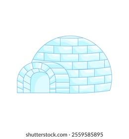 Simple Ice Igloo with white background Vector Art.