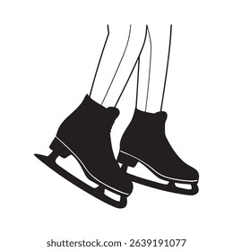Simple ice skates icon isolated Icon on white background.