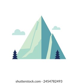 Simple iceberg flat icon, ice mountain vector illustration, mountains clip art
