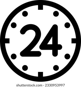 Simple icon of 24-hour clock