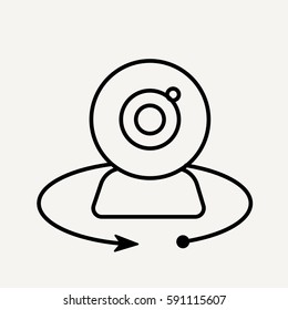 Simple icon of 360 Degree Image and Video Related Vector Line Icons. 