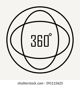 Simple icon of 360 Degree Image and Video Related Vector Line Icons. 