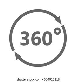 Simple icon 360 degrees. 360 Degrees View Vector Icon.