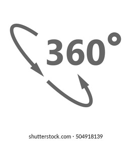 Simple icon 360 degrees. 360 Degrees View Vector Icon.