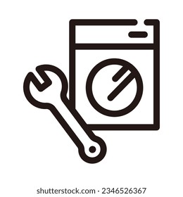 Un simple icono sobre una lavadora.