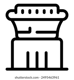 Simple icon of an airport control tower, a tall building used to control air traffic