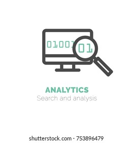 Simple icon of Analytics flat vector bicolor line design concept 
