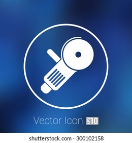 Simple icon angle grinder electro vector work.