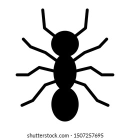 Simple icon of an ant isolated on white, vector illustration