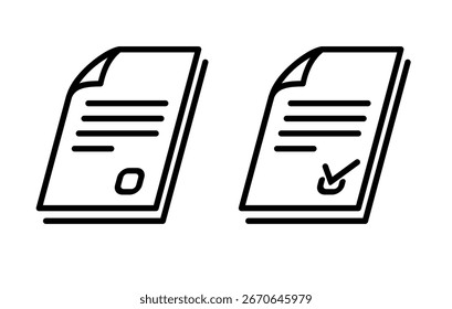 Icono simple del documento aprobado, burocracia
