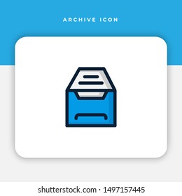 Simple icon of Archive Related Vector Line. EPS 10