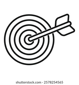 Simple icon of an arrow hitting the center of a target, representing achieving a goal