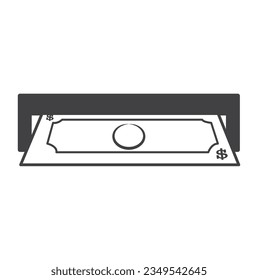 Simple icon of automated teller machine, money withdrawal icon vector illustration, Can also be used for shopping and eCommerce. Suitable for use on web apps, mobile apps.