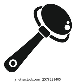 Simple icon of a baby rattle, a classic toy for infants, representing early childhood development and parenting
