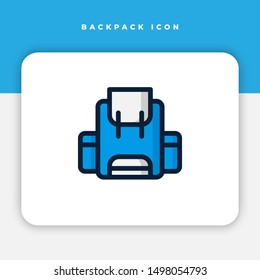Simple icon of Backpack Related Vector Line. EPS 10