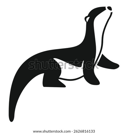 Simple icon of a badger standing and looking up, isolated on a white background