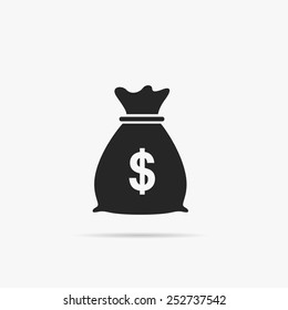 Simple icon bag with money.