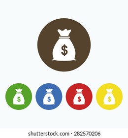Simple icon bag with money.