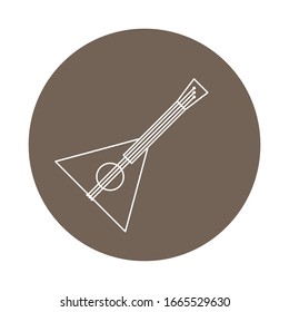 Un simple ícono de la balalaika en un círculo en un estilo retro . Iconos de ilustración de vectores