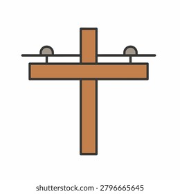 A simple icon of a balanced scale on a crossbar