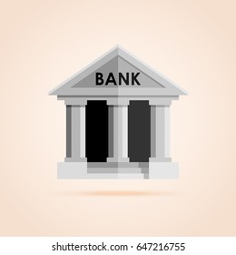 Simple icon of bank building.