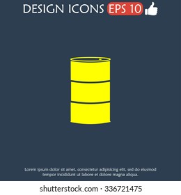Simple icon barrels of oil. Flat design style.