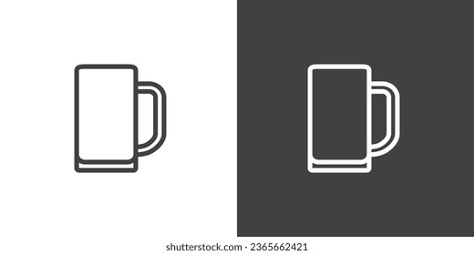 Simple icon of beer glass. Glass frame pictogram. Thin line sign for design logo, High quality single outline glass symbol for web design or mobile app.