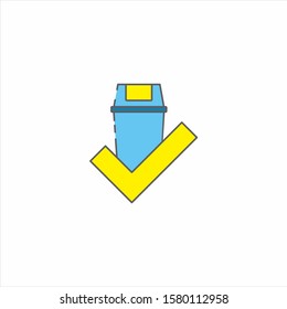 simple icon for the benefit of the campaign so that humans maintain cleanliness and dispose of trash in its place
