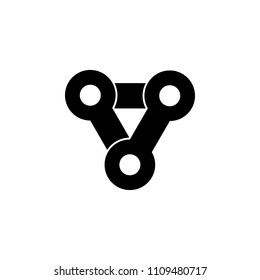 Simple icon bicycle chain links isolated icon on white background