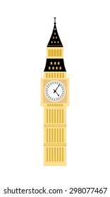 A simple icon of Big Ben, London. Colorful flat style.Vector illustration.